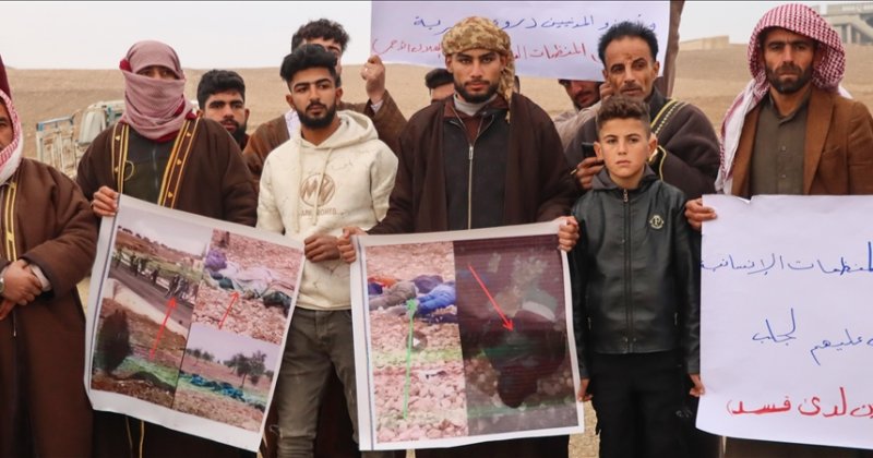 YPG'nin katlettiği sivillerin aileleri, naaşların teslimi için gösteri düzenledi