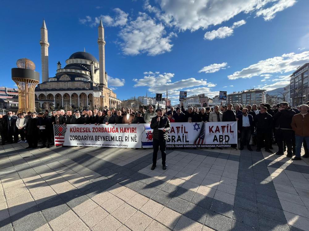 Katil ABD ve İsrail'in Ortadoğu'daki zulümleri Bingöl'de protesto edildi!