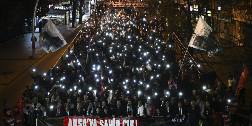 Ankara’da binlerce kişi, Siyonistlerin Mescid-i Aksa işgalini protesto etti