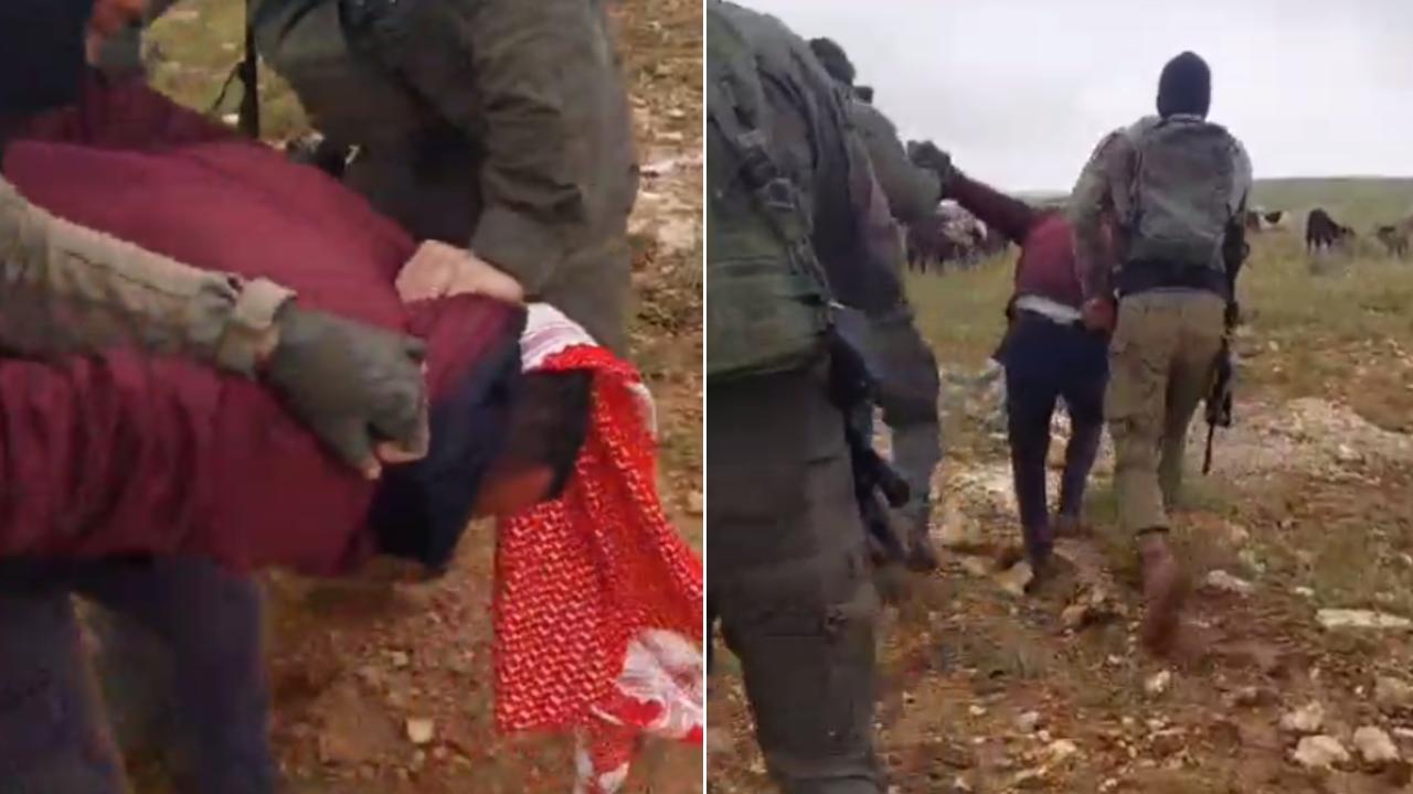 İşgalci İsrail askerleri hem topraklarını gaspettiler, hem de gözaltına aldılar