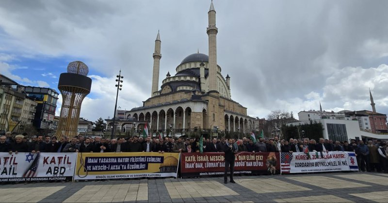 Bingöl'de Mescid-i Aksa'nın kapatılması protesto edildi
