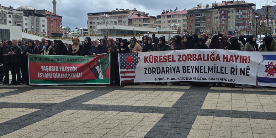 Soykırımcı İsrail'in Filistinli esirlere yönelik "idam yasası" Bingöl’de protesto edildi