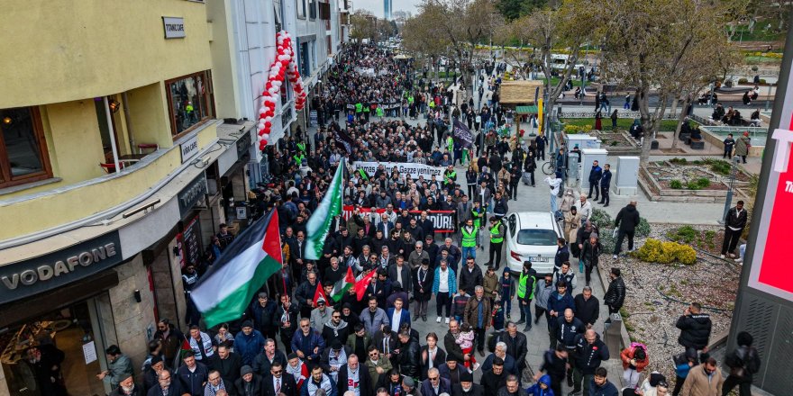 Konya'da Siyonist ve emperyalist çeteye karşı yürüyüş