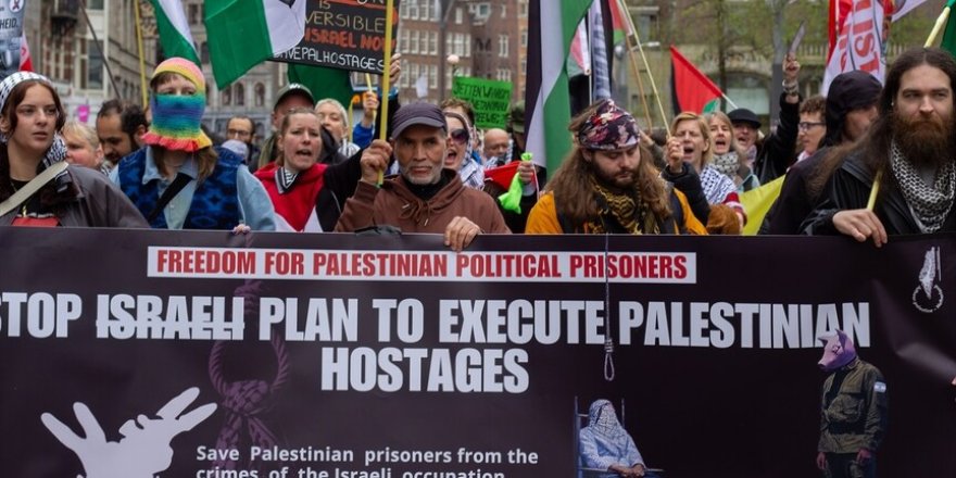 Hollanda'da "Filistinli Esirler Günü" dolayısıyla protesto düzenlendi