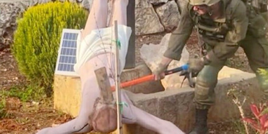 Siyonist ordu, yoğun tepki üzerine Hz. İsa heykelini parçalayan askere 30 gün hapis cezası verdi