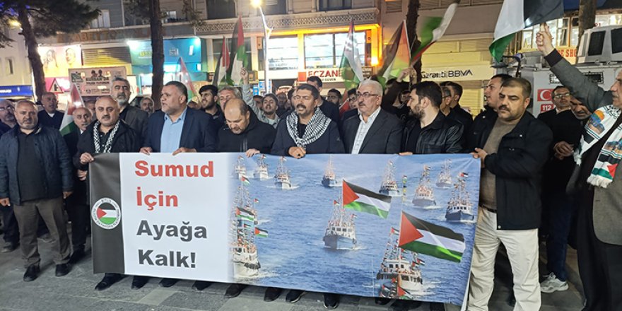 Tatvan'da Sumud Filosu'na yönelik saldırılar protesto edildi