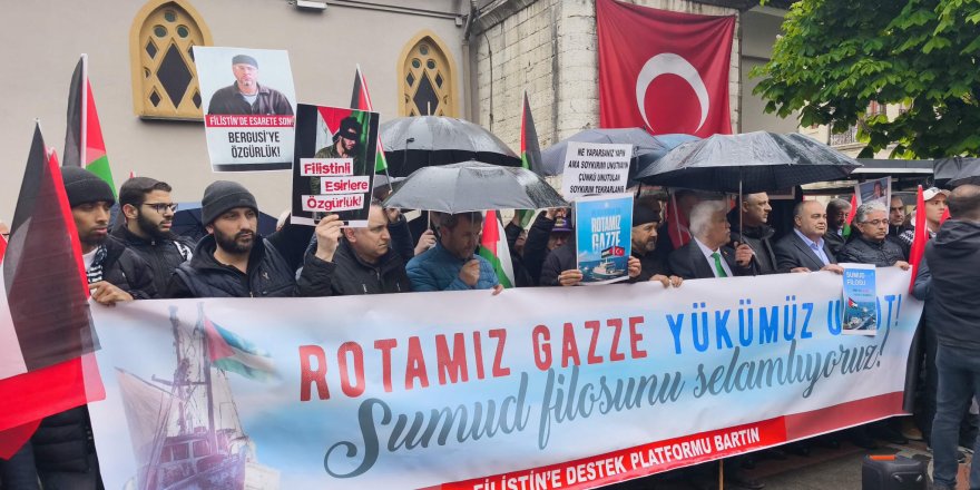 Sumud Filosuna yönelik soykırımcı İsrail korsanlığı Bartın’da telin edildi