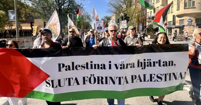 İsveç'te, siyonist İsrail'in Filistin ve Lübnan saldırıları protesto edildi