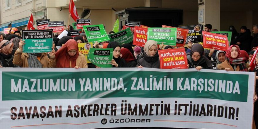 Rusya Konsolosluğu Önünde İdlib Katliamı Protesto Edildi