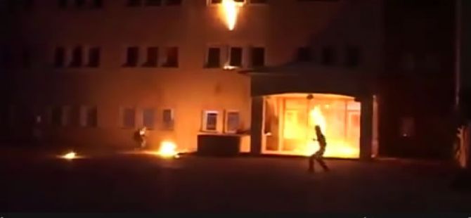 PKK'li Vandalların Okul ve Yurdu Yakma Görüntüleri