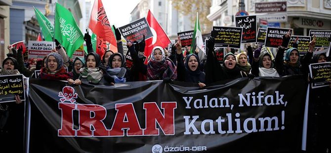 Halep’in Katilleri İran Konsolosluğu’nun Önünde Lanetlendi