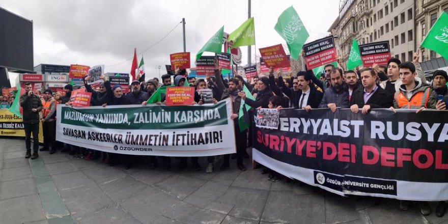 Rusya Konsolosluğu Önünde İdlib Katliamı Protesto Edildi