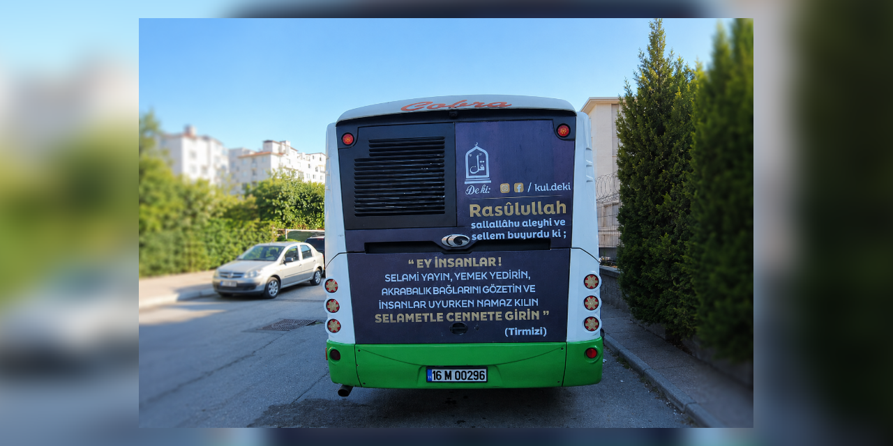 Fetih Vakfı Bursa toplu ulaşım araçlarında davet çalışması yaptı