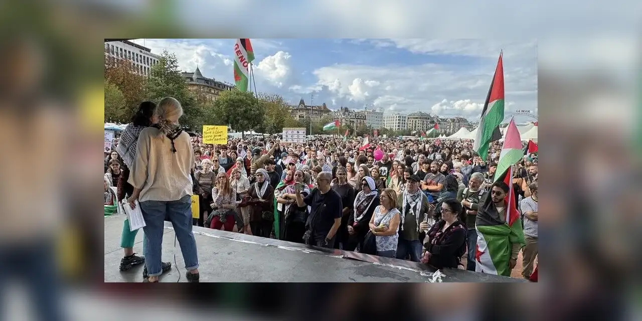 Cenevre'de binlerce kişi "Gazze'deki soykırımı durdurun" çağrısıyla yürüdü