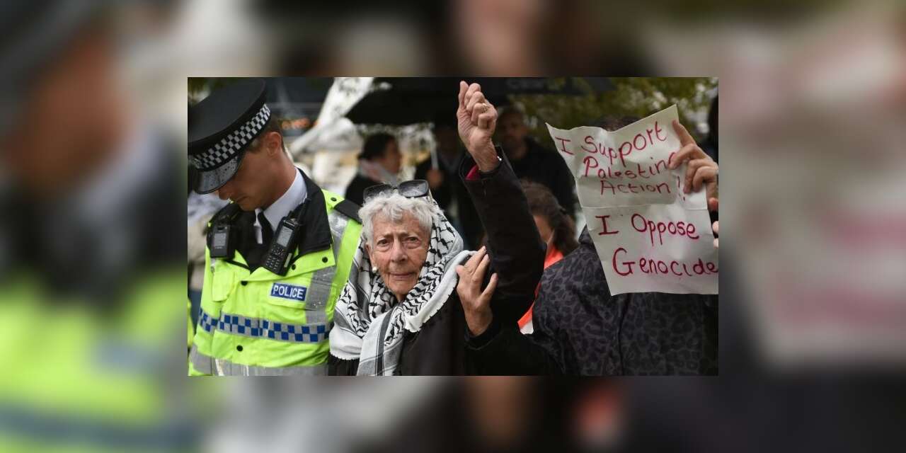 Britanya'da 94 yaşındaki kadın Filistin Eylemi protestosunda gözaltına alındı