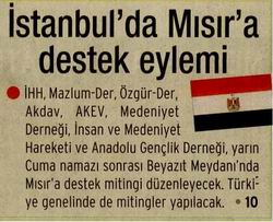 İstanbul'da Mısır'a Destek Eylemi