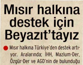 Mısır Halkına Destek İçin Beyazıt'tayız