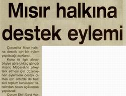 Mısır Halkına Destek Eylemi