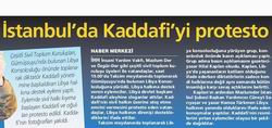 İstanbul'da Kaddafi'yi Protesto