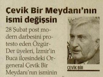 Çevik Bir Meydanı'nın İsmi Değişsin