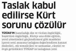 Taslak Kabul Edilirse Kürt Sorunu Çözülür
