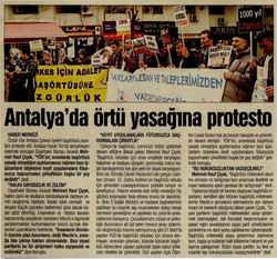Antalya'da Örtü Yasağına Protesto