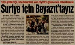 Suriye İçin Beyazıt'tayız