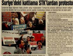 Suriye'deki Katliama STK'lardan Protesto