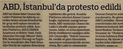ABD, İstanbul'da Protesto Edildi
