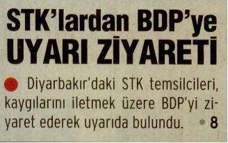 STK'lardan BDP'ye Uyarı Ziyareti