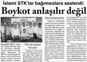 İslami STK'lar Bağımsızlara Seslendi