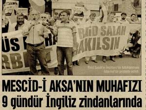 Mescid-i Aksanın Muhafızı 9 Gündür İngiliz Zindanlarında