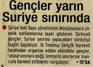 Gençler Yarın Suriye Sınırında