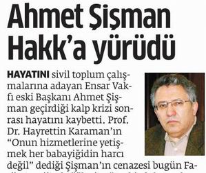 Ahmet Şişman Hakk'a Yürüdü