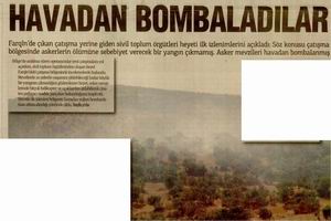 Havadan Bombaladılar
