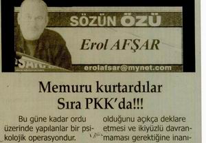 Memuru kurtardılar Sıra PKK'da