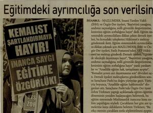 Eğitimdeki Ayrımcılığa Son Verilsin