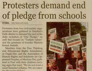 Protesters Demand End Of Pledge From Schools