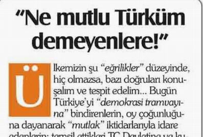 "Ne Mutlu Türküm Demeyenlere!"