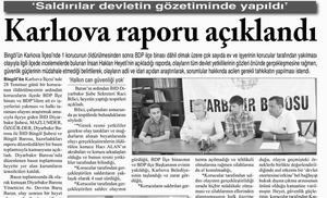 Karlıova Raporu Açıklandı