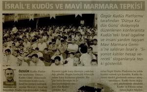 İsrail'e Kudüs ve Mavi Marmara Tepkisi