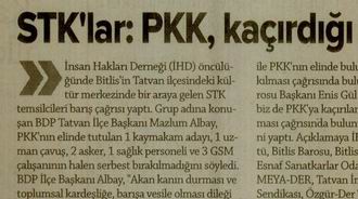 STK'lar : PKK Kaçırdığı 8 Kişiyi Serbest Bıraksın