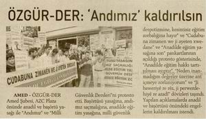 Özgür-Der: Andımız Kaldırılsın