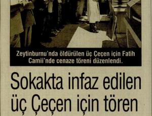 Sokakta İnfaz Edilen Üç Çeçen İçin Tören