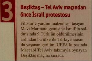 Beşiktaş - Tel Aviv Maçından Önce İsrail Protestosu