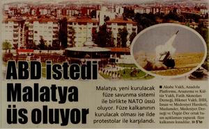ABD İstedi Malatya Üs Oluyor