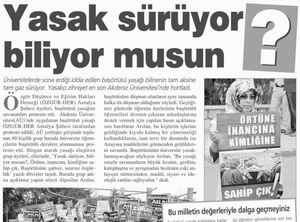 Yasak Sürüyor Biliyor musun?