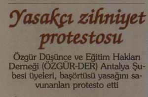 Yasakçı Zihniyet Protestosu