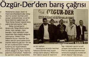 Tatvan Özgür-Der'den Barış Çağrısı