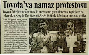 Toyota'ya Namaz Protestosu